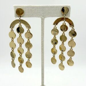 J. Crew Gold Disc Chandelier Earrings